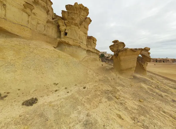 Gredas de Bolnuevo, Sandstone, Erosiones de Bolnuevo, Bolnuevo Doğal Anıtı, Bolnuevo, Mazarron, Murcia, İspanya, Avrupa