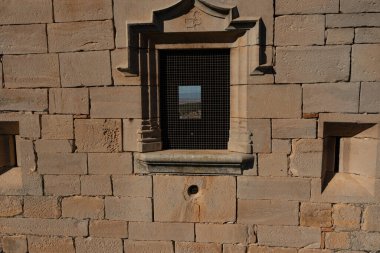 Aerial view of the tower of the Ciutadilla castle, in Ciutadilla, Lleida clipart