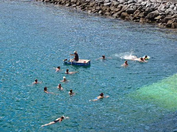 stock image Bathers in the water enjoying the summer