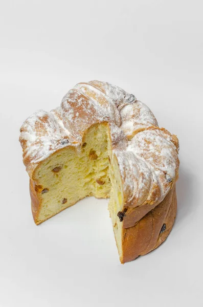 stock image Easter cake with raisins on a white background