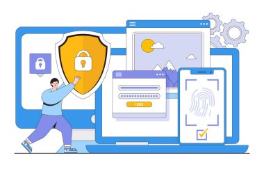 Düz genel veri güvenliği, kişisel bilgi koruması, veritabanı erişim kontrolü, siber mahremiyet, senkronize cihazlar, platformlar arası düzenleme konsepti.