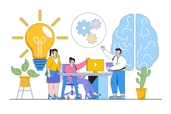 Sharing Search Business Ideas Concept Collaboration Brainstorming Meeting Creative Creative — Stock Vector