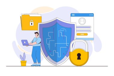 Siber Güvenlik ve Veri Gizliliği Veri Koruması Konsepti.