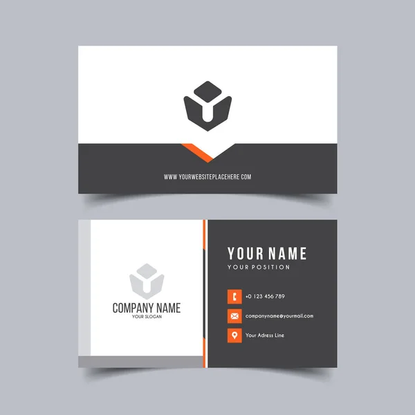 Vector Minimalist Elegant Business Card Template Orange Color — Stock Vector