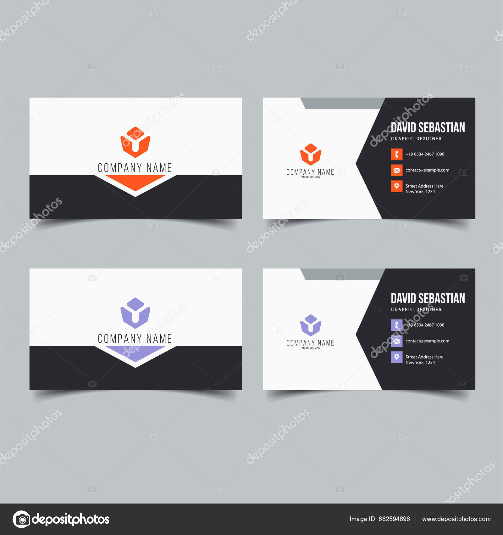 black and white business card Stock Vector