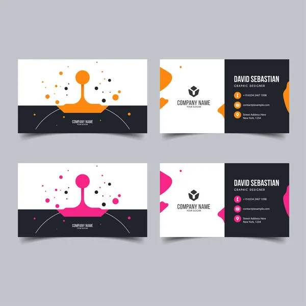 Orange Pink Modern Creative Business Card Name Card Simply Clean — стоковый вектор