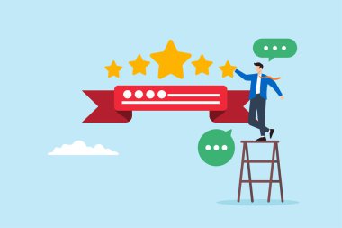 Müşterinin düz çizimi, yüksek memnuniyet ve itibarı temsil eden değerlendirmede beş yıldızlı geri bildirim sunar