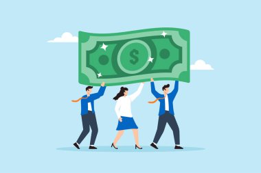 İş adamlarının sade çizimi dolar banknot maaşı yatırım ekonomik değer enflasyonu vergisi taşıyor