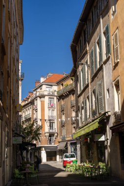 Grenoble, Grenoble ve Alpler 'in şehir manzarası, Fransa