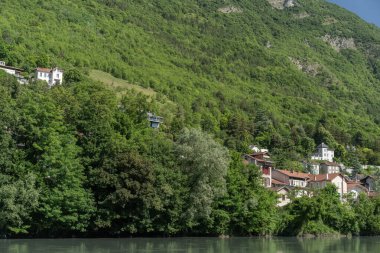 Grenoble, Grenoble ve Alpler 'in şehir manzarası, Fransa