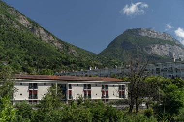 Grenoble, Grenoble ve Alpler 'in şehir manzarası, Fransa