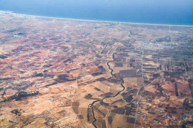 Tunus 'un Lyon-Tunus uçuşu sırasında hava manzarası