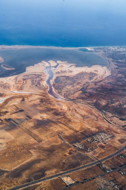 Tunus 'un Lyon-Tunus uçuşu sırasında hava manzarası