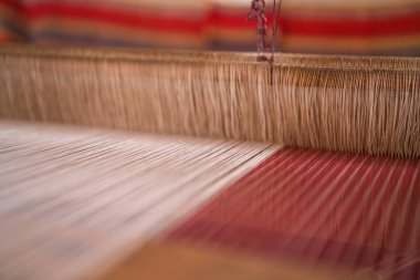 Güney Tunus 'ta büyük bir ada olan Djerba' da dokuma atölyesi