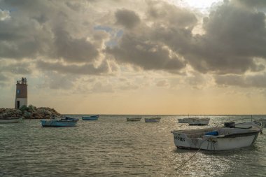 Güney Tunus 'ta büyük bir ada olan Cerba manzarası
