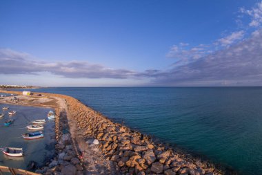 Güney Tunus 'ta büyük bir ada olan Cerba manzarası
