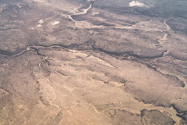 stock image The Algerian desert seen from the sky. Tassili-Djanet National Park