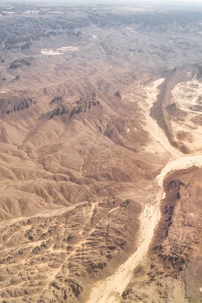 stock image The Algerian desert seen from the sky. Tassili-Djanet National Park