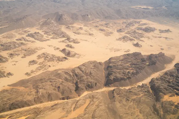 Die Algerische Wüste Vom Himmel Aus Gesehen Tassili Djanet Nationalpark — Stockfoto