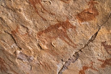 Tassili n 'Ajjer-Desert of Tadrart ruge tassili najer' in Djanet şehrindeki kaya oymaları.