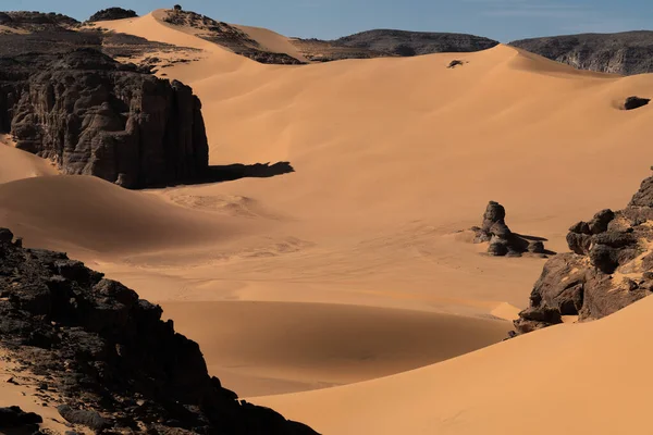 View Sahara Desert Tadrart Rouge Tassili Najer Djanet City Algeria — Stock Photo, Image