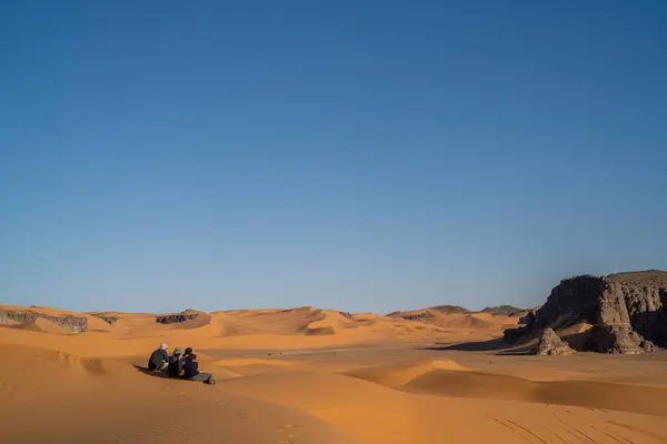 Vista Desierto Del Sahara Tadrart Rouge Tassili Najer Ciudad Djanet — Foto de Stock