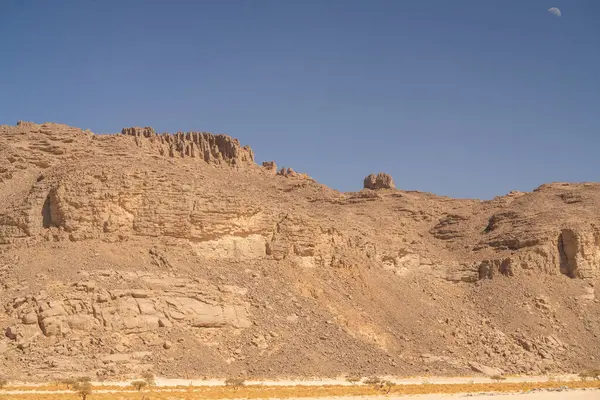 Вид Пустелю Сахара Тадрарт Rouge Tassili Najer Джанет Сіті Алжирський — стокове фото