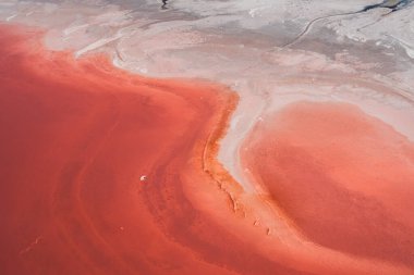 Moknine sebkha 'nın hava manzarası - tuzlu alan - Manastır Valiliği - Tunus