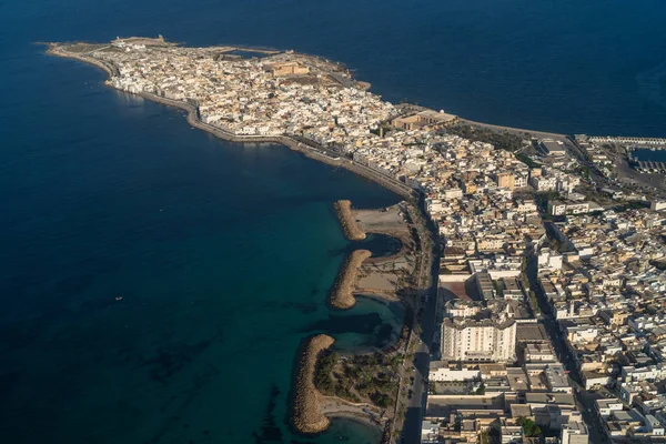 Αεροφωτογραφία Της Τυνησιακής Ακτής Και Της Πόλης Mahdia Εικόνα Αρχείου