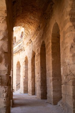 El Jem Kolezyumu. Afrika 'daki en büyük Roma amfitiyatrosu. Unesco Dünya Mirası.