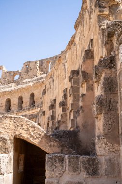 El Jem Kolezyumu. Afrika 'daki en büyük Roma amfitiyatrosu. Unesco Dünya Mirası.