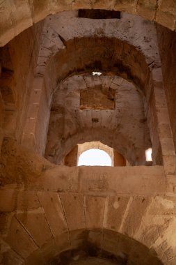 El Jem Kolezyumu. Afrika 'daki en büyük Roma amfitiyatrosu. Unesco Dünya Mirası.