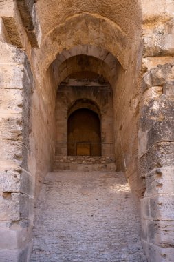 El Jem Kolezyumu. Afrika 'daki en büyük Roma amfitiyatrosu. Unesco Dünya Mirası.