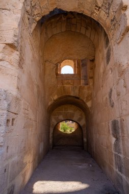 El Jem Kolezyumu. Afrika 'daki en büyük Roma amfitiyatrosu. Unesco Dünya Mirası.