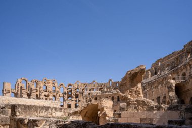 El Jem Kolezyumu. Afrika 'daki en büyük Roma amfitiyatrosu. Unesco Dünya Mirası.