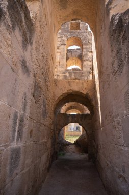 El Jem Kolezyumu. Afrika 'daki en büyük Roma amfitiyatrosu. Unesco Dünya Mirası.