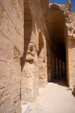 El Jem Kolezyumu. Afrika 'daki en büyük Roma amfitiyatrosu. Unesco Dünya Mirası.