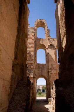 El Jem Kolezyumu. Afrika 'daki en büyük Roma amfitiyatrosu. Unesco Dünya Mirası.