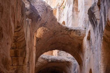 El Jem Kolezyumu. Afrika 'daki en büyük Roma amfitiyatrosu. Unesco Dünya Mirası.