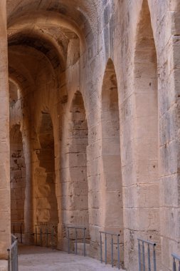 El Jem Kolezyumu. Afrika 'daki en büyük Roma amfitiyatrosu. Unesco Dünya Mirası.