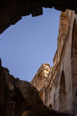El Jem Kolezyumu. Afrika 'daki en büyük Roma amfitiyatrosu. Unesco Dünya Mirası.
