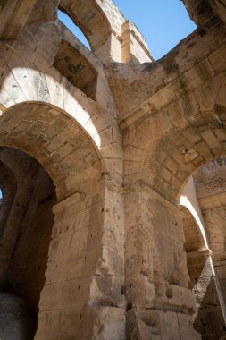 El Jem Kolezyumu. Afrika 'daki en büyük Roma amfitiyatrosu. Unesco Dünya Mirası.