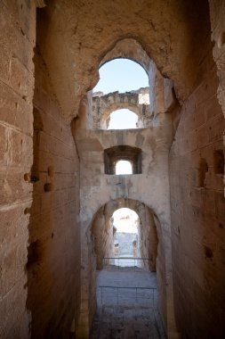 El Jem Kolezyumu. Afrika 'daki en büyük Roma amfitiyatrosu. Unesco Dünya Mirası.