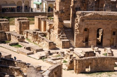 El Jem Kolezyumu. Afrika 'daki en büyük Roma amfitiyatrosu. Unesco Dünya Mirası.