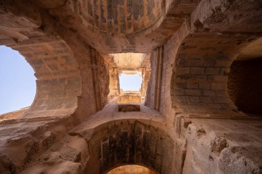 El Jem Kolezyumu. Afrika 'daki en büyük Roma amfitiyatrosu. Unesco Dünya Mirası.