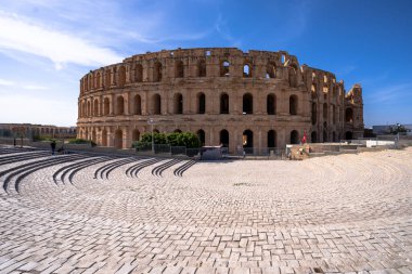 El Jem Kolezyumu. Afrika 'daki en büyük Roma amfitiyatrosu. Unesco Dünya Mirası.