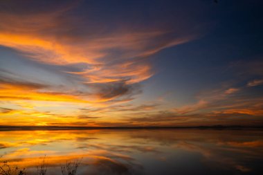 sunset over the sebkha - tunisia