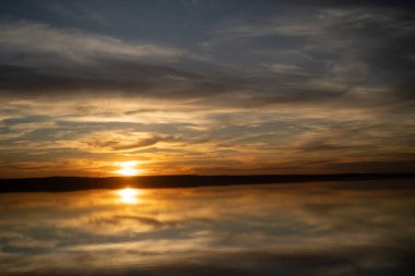 sunset over the sebkha - tunisia