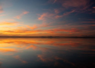 sunset over the sebkha - tunisia