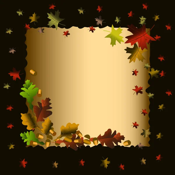 Vector Graphics Autumn Background Flying Multi Colored Maple Leaves Oak — Stock Vector